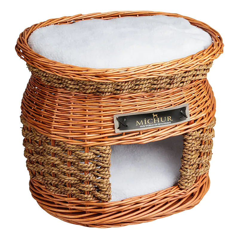 Foto von Katzenkorb, geflochten, Tierhandel Produktfoto Tierbedarf