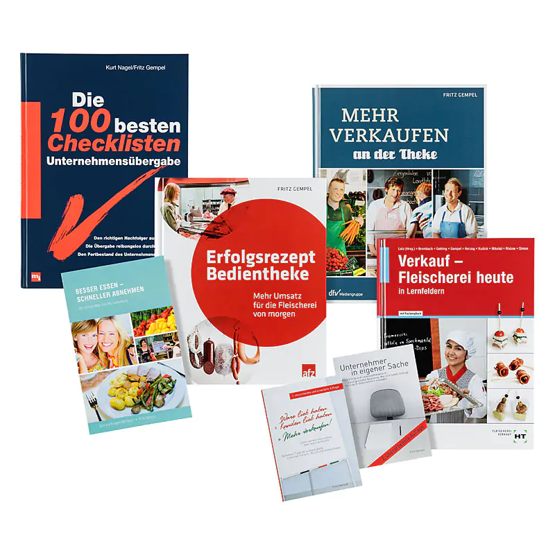 Produktfoto, Gruppenaufnahme verschiedene Bücher, dekoriert Produktbild, Standard-Produktfoto Bücher